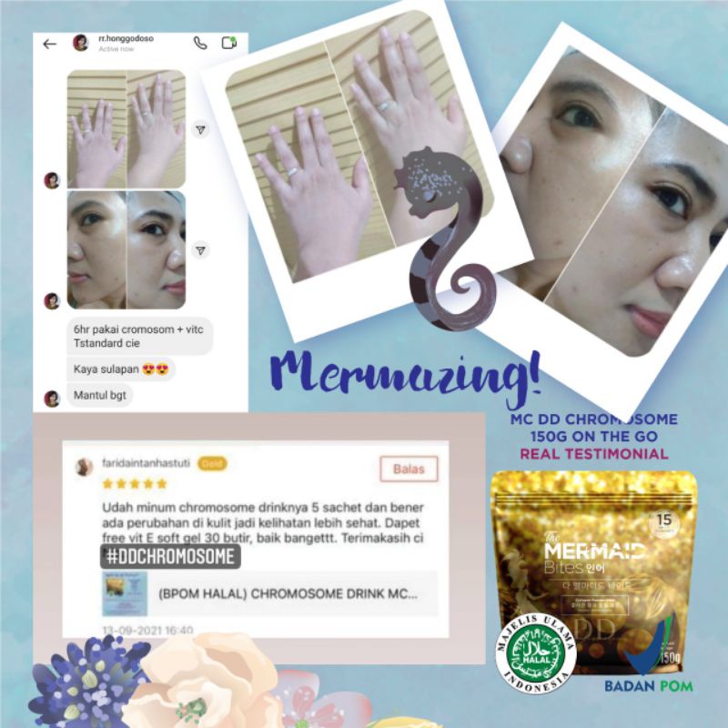 🇰🇷Chromosome Whitening DD Collagen 150g The Mermaid Bites (3 Pouch) (150gx3)