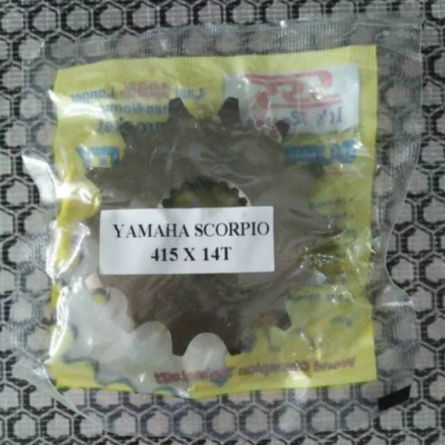Gear ger gir depan original SSS 415 ukuran 14 Yamaha scorpio