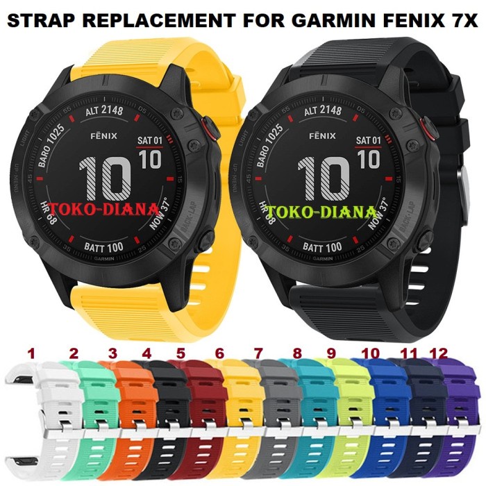 Strap Garmin Fenix 7X Rubber Band Tali Jam Tangan Karet