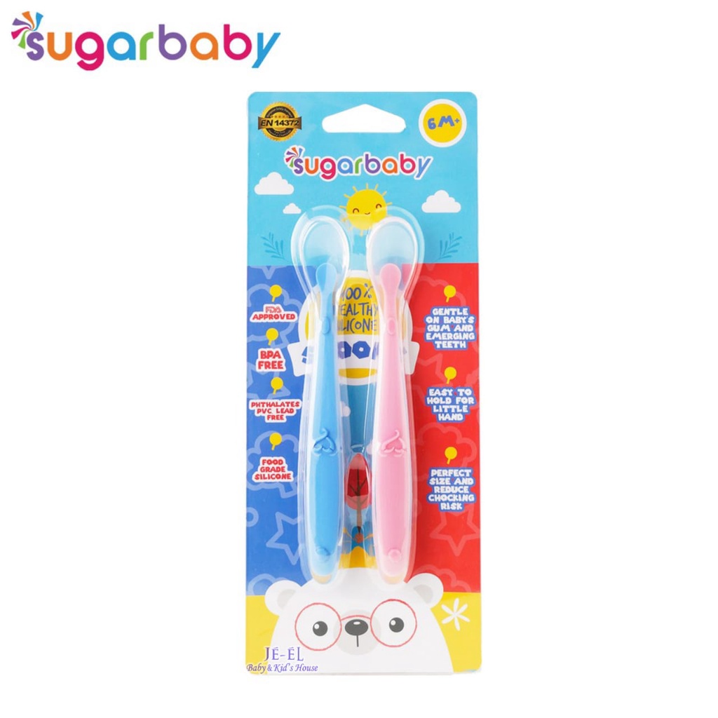 Sugar Baby Healthy Silicone Spoons /  Sendok Makan Bayi Silicone