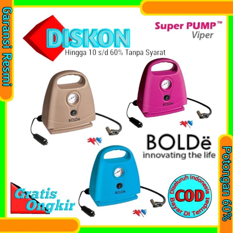 BOLDE Pompa Mobil Mini Listrik Otomatis Super Pump Viper