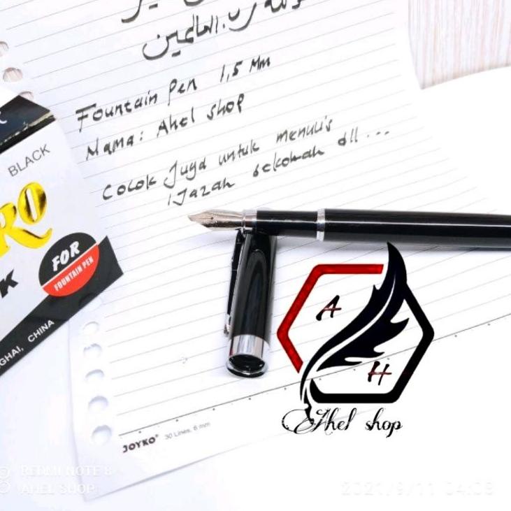 

[97] Pulpen penulisan ijazah raport sekolah Fountain pen Kalam kaligrafi 1,5Mm tinta isi ulang hero satu set New Product