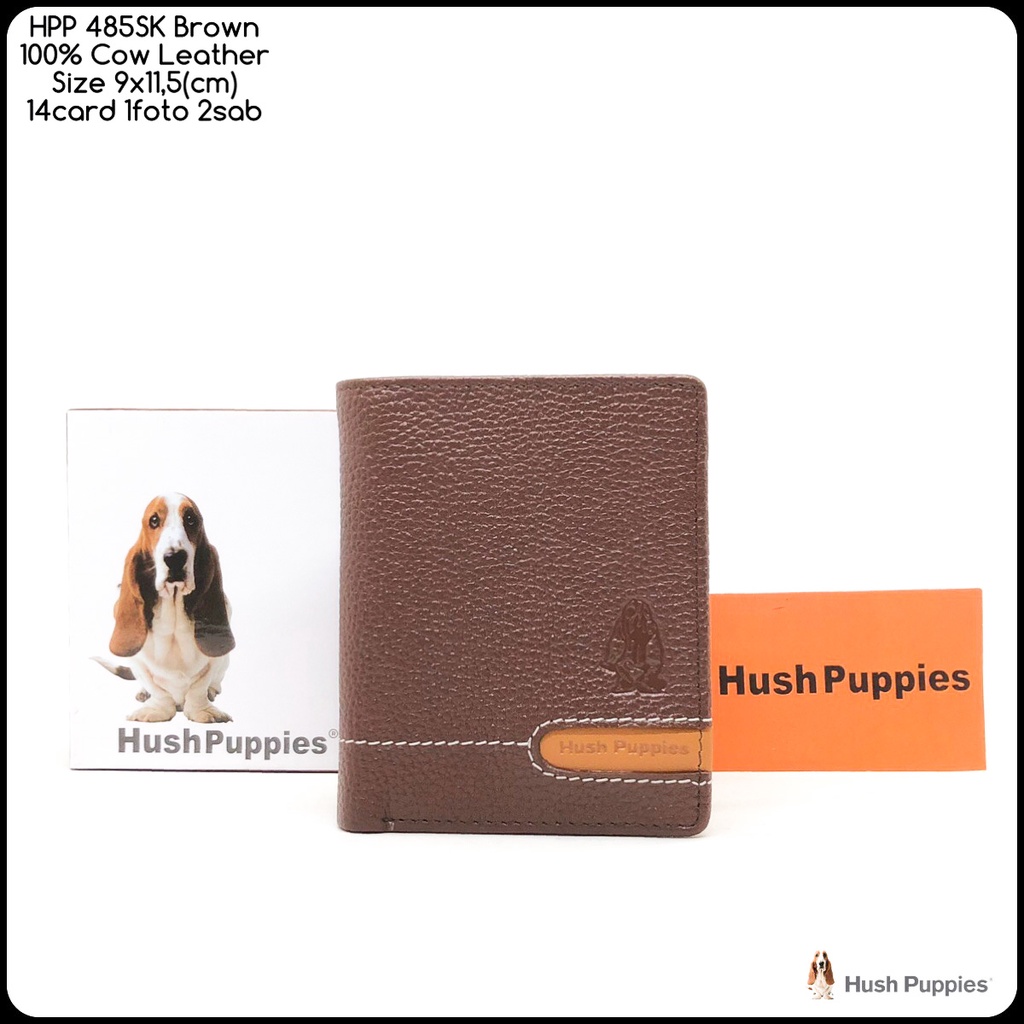 dompet kulit hushpuppies 485SK brown premium quality kulit sapi asli dompet fashion