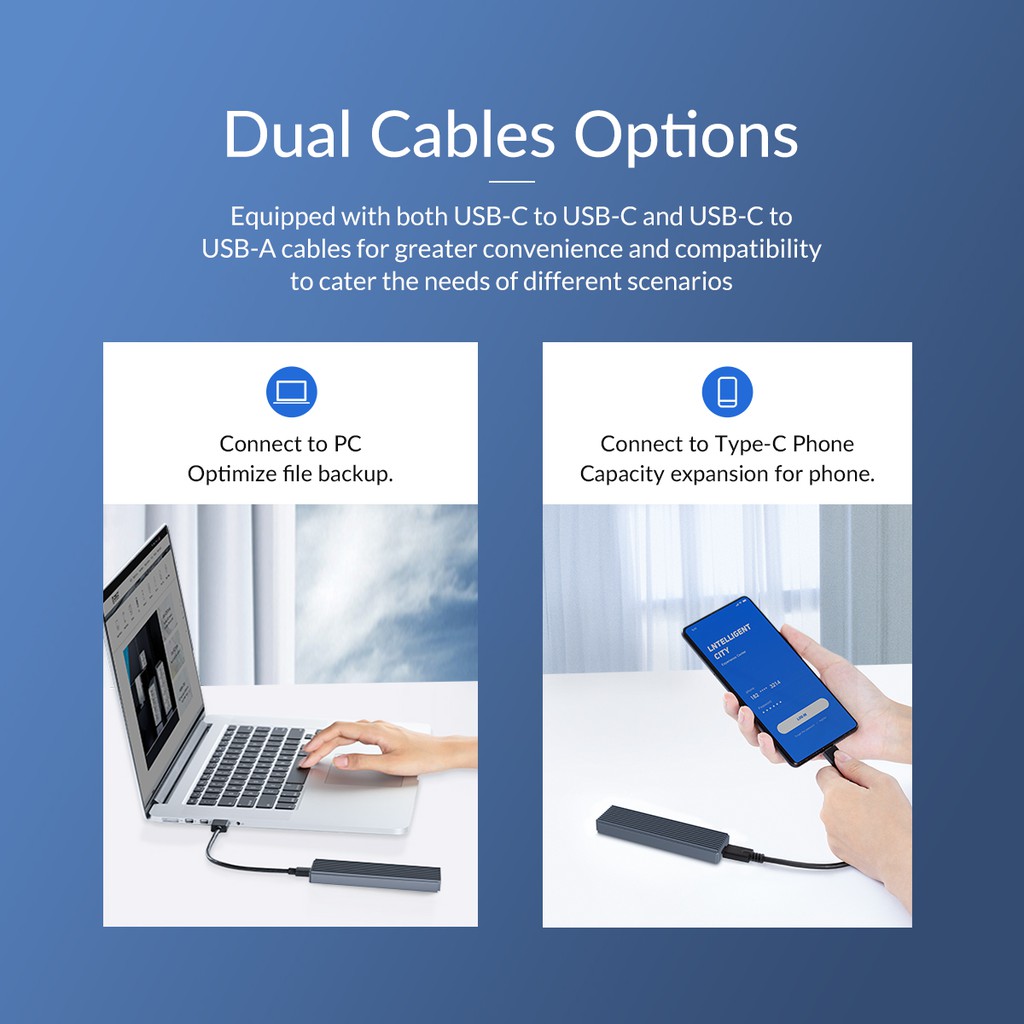 SSD Enclosure ORICO M2 NVME M.2 SATA Dual Protocol M2PJM-C3
