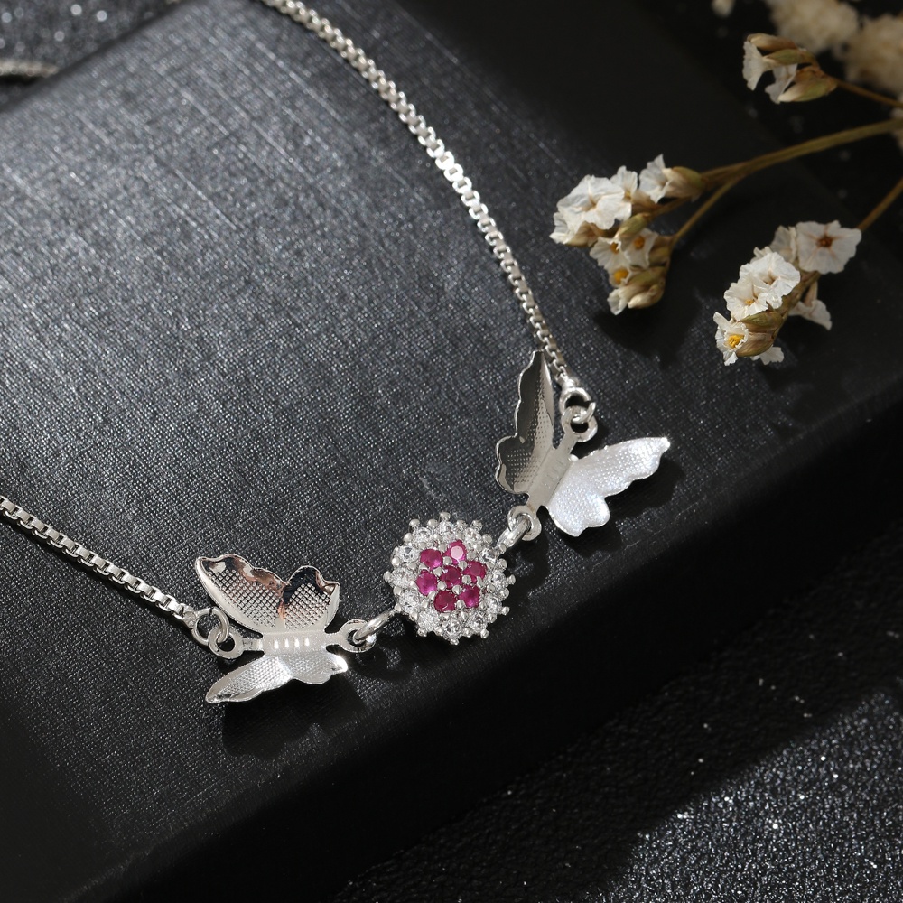 COD gelang kupukupu korea  anti karat Liontin Berlian aksesoris fashion gelang perhiasan perak D341