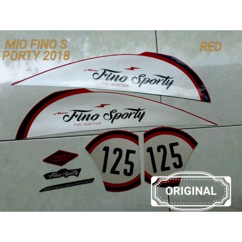 Striping Sticker Motor Yamaha Fino Sporty 2017 Merah