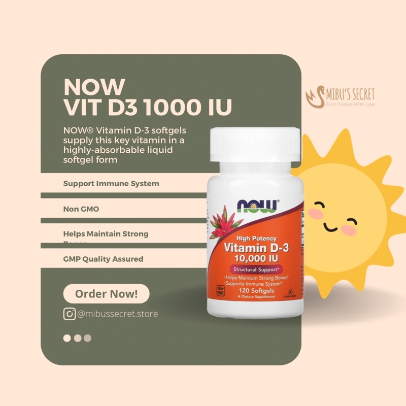 Jual NOW VITAMIN D3 10000 IU | Shopee Indonesia