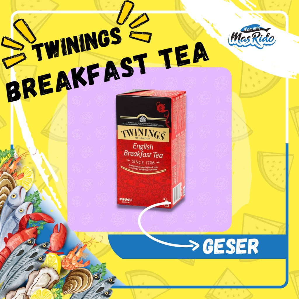 

Twinings Tea Varian English Breakfast Tea 25 Tea Bags Teh Premium