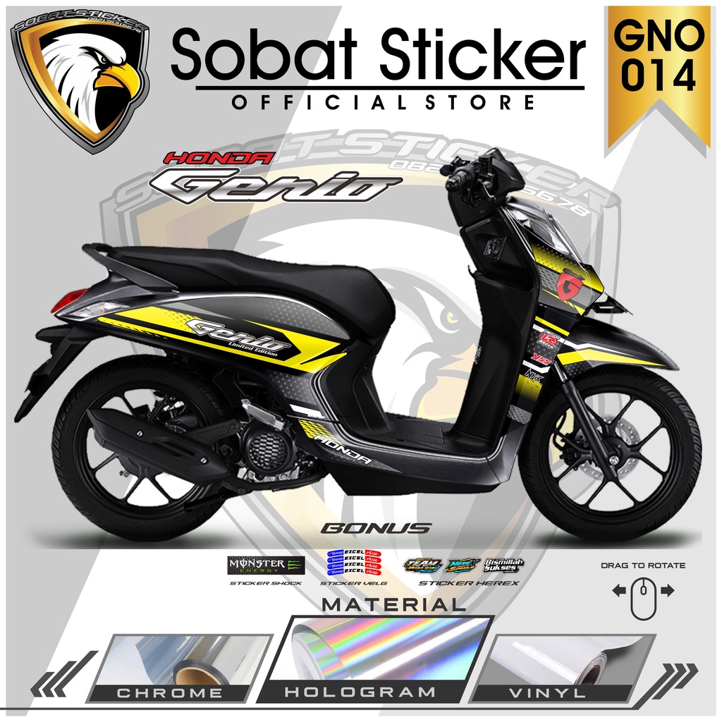 STRIPING GENIO - STRIPING HOLOGRAM HONDA GENIO TERBARU SB-014
