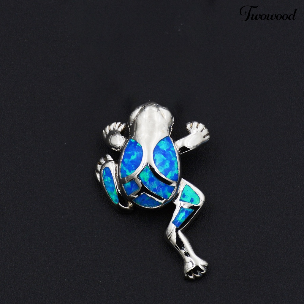 Twowood Women Necklace Frog Faux Gem Jewelry Lightweight All Match Long Lasting Pendant Necklace for Party