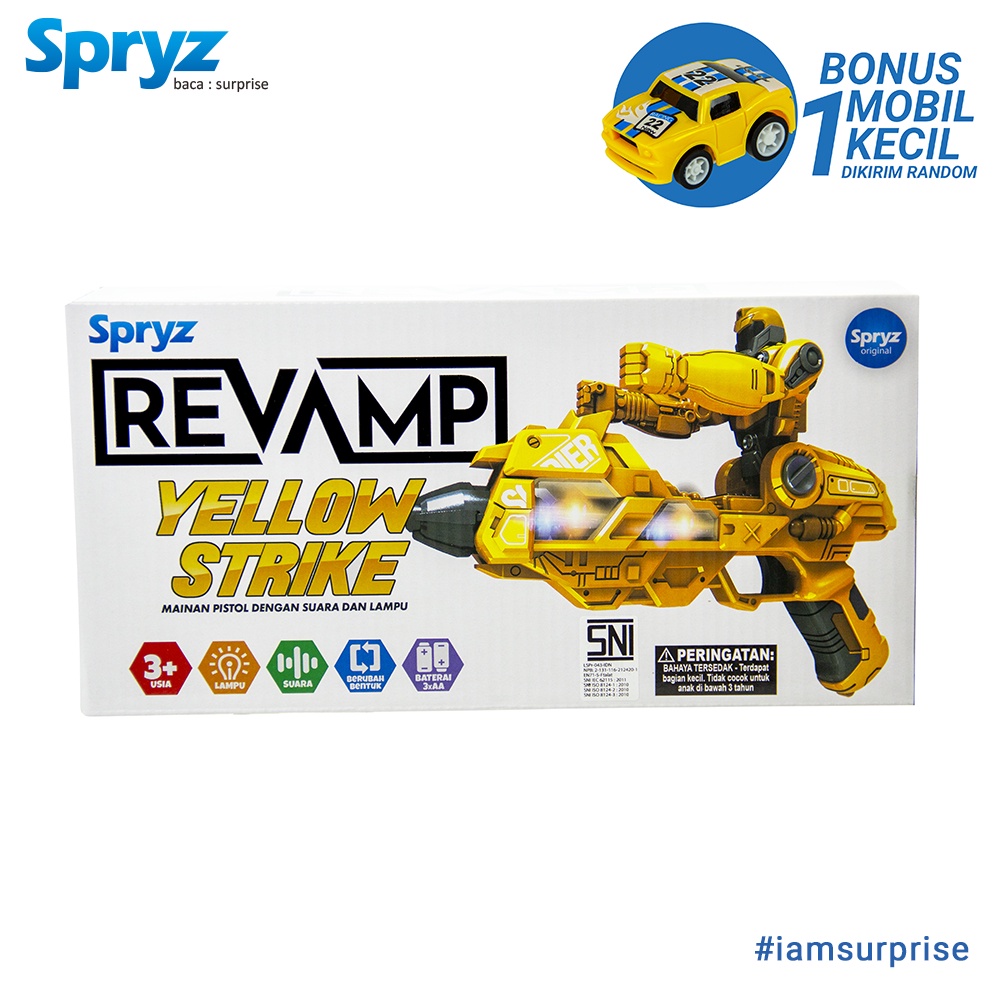 Spryz Revamp Yellow Strike Mainan Pistol Transformer