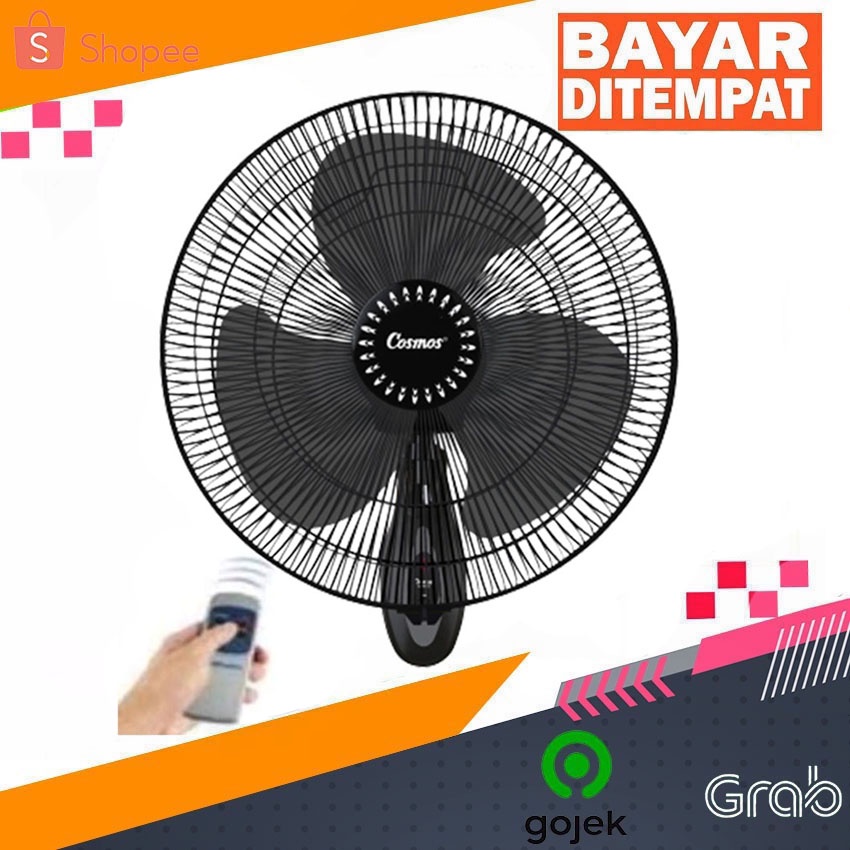 Cosmos Kipas Angin Dinding (wall fan) 16-WFGR -BLACK Kipas Remot