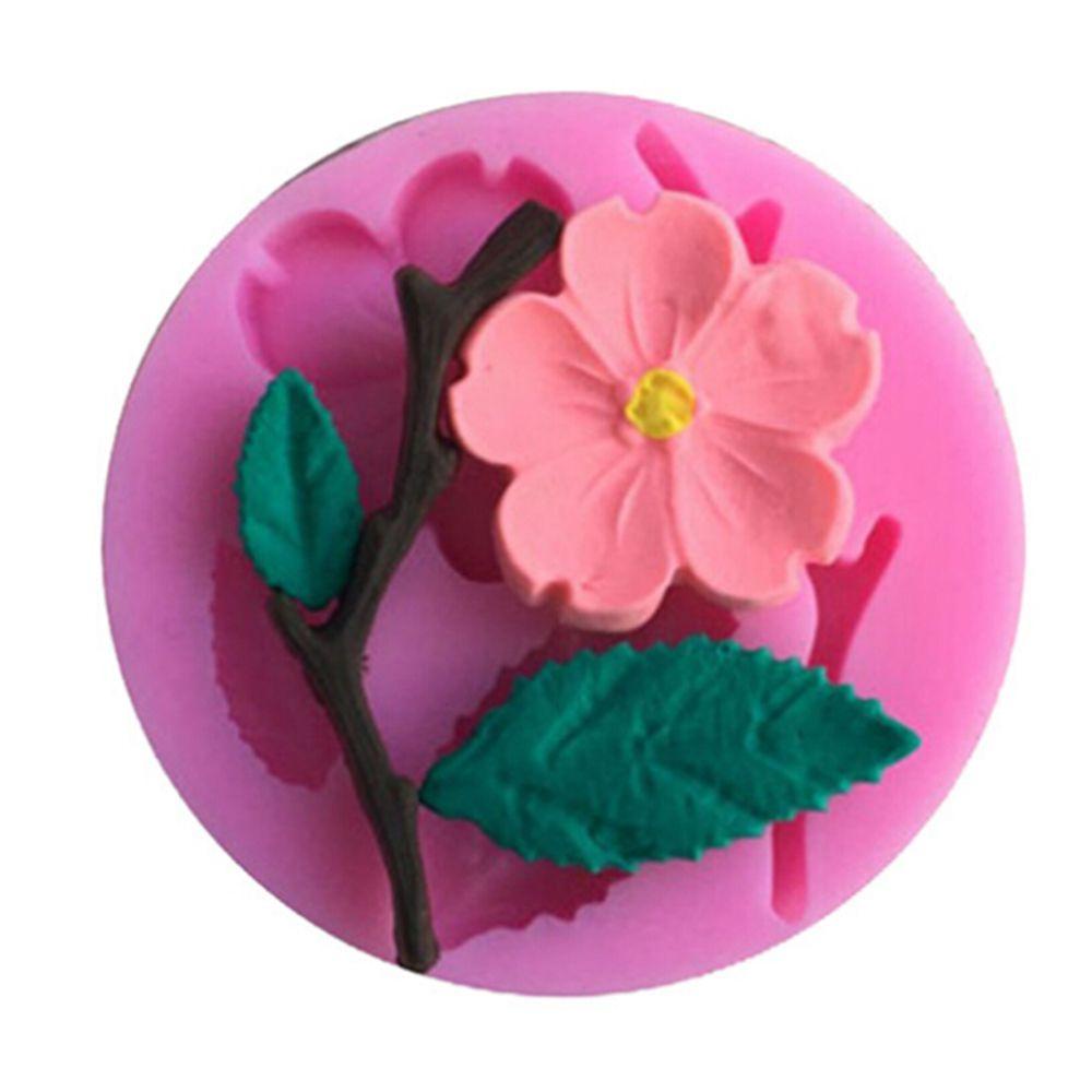 [Elegan] Cetakan 3D DIY Sugar Peach Blossom Bentuk Fondant Dapur Coklat Sabun Silikon