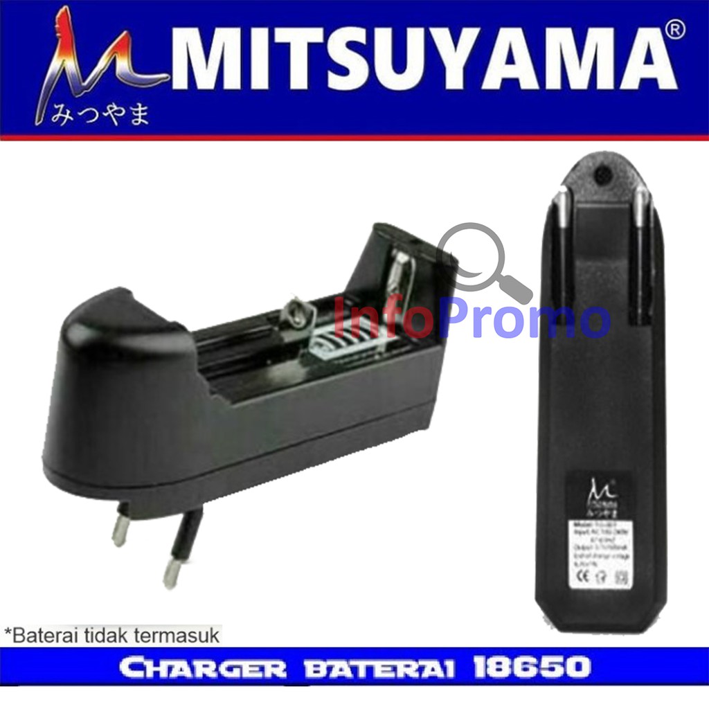 Paket Charge Baterai 18650 1 Slot dan Ultra Power 8000mAh Mitsuyama CHG-18650 MS-18650 Original