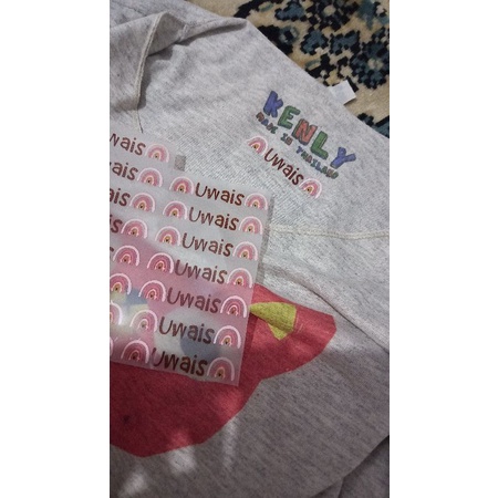 

LABEL BAJU IRON ON STICKER KHUSUS KAIN WATERPROOF INISIAL NAMA rumah uwais