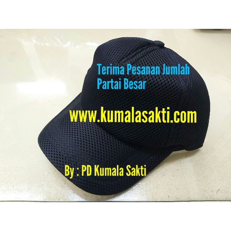 Topi Jaring Hitam Polos-Topi Tactical Velcro-Topi Jaring Doubel Mes Satpam-Topi Polisi-Topi Loreng