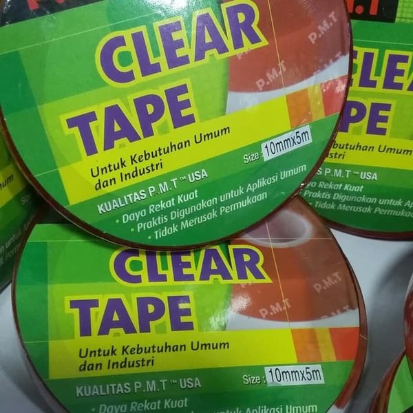 

Double tape 3M merk P.M.T Clear Tape Kualitas USA Berkualitas