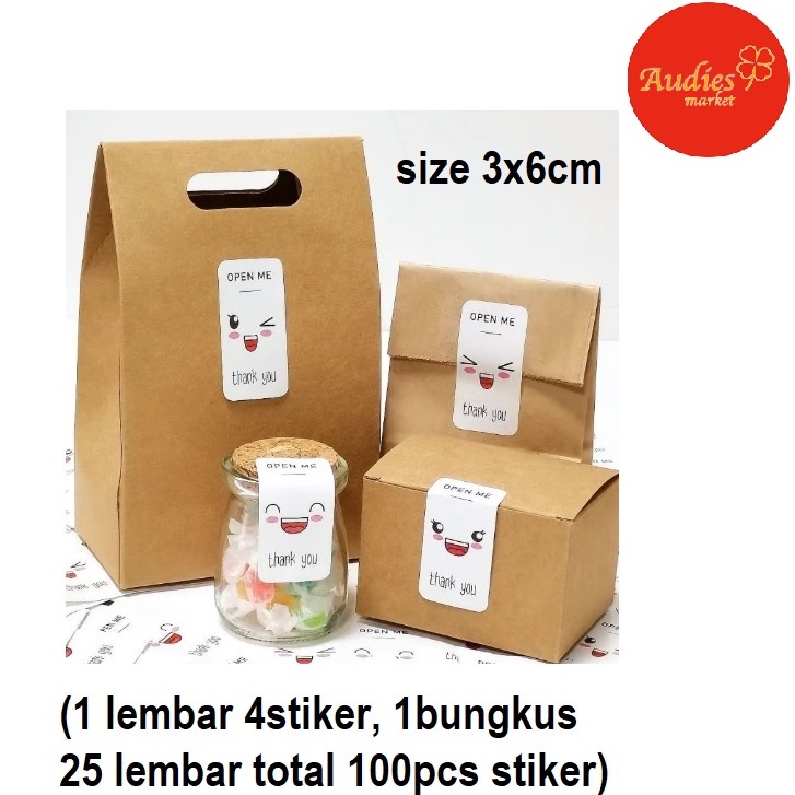 AUDIES MARKET - STIKER STICKER LABEL THANK YOU / HANDMADE / OPEN ME / STIKER ROLL