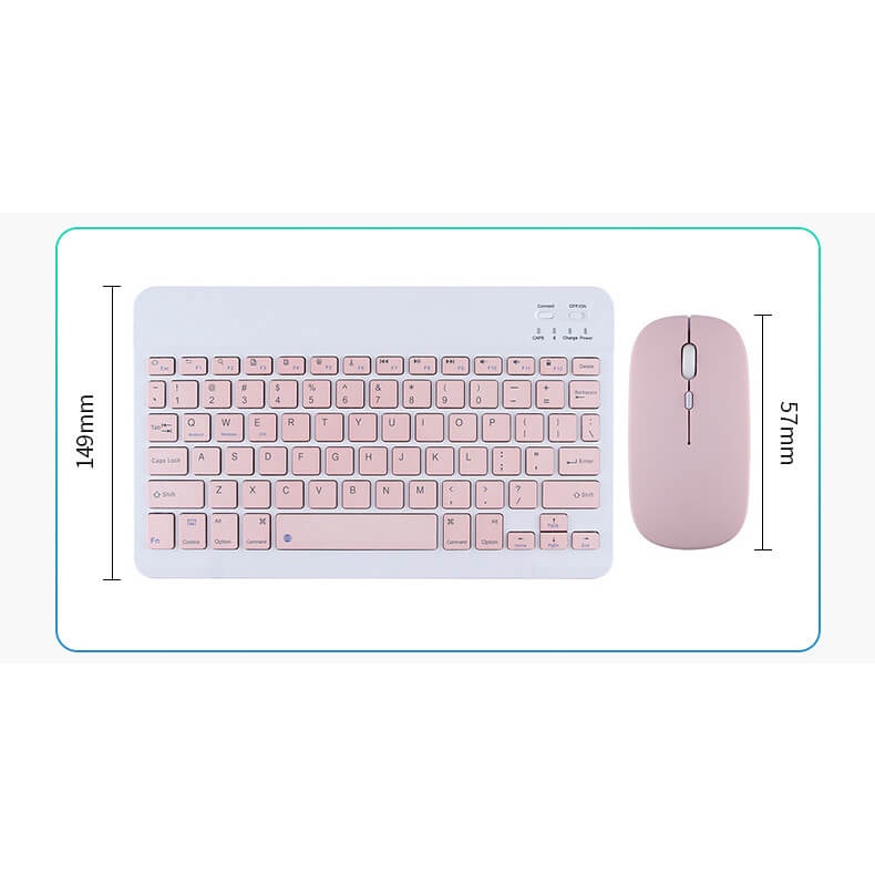 Goojodoq 2nd gen Pro 10 Inch 3 in 1 Wireless Bluetooth Keyboard Mouse Set Lightweight Portable