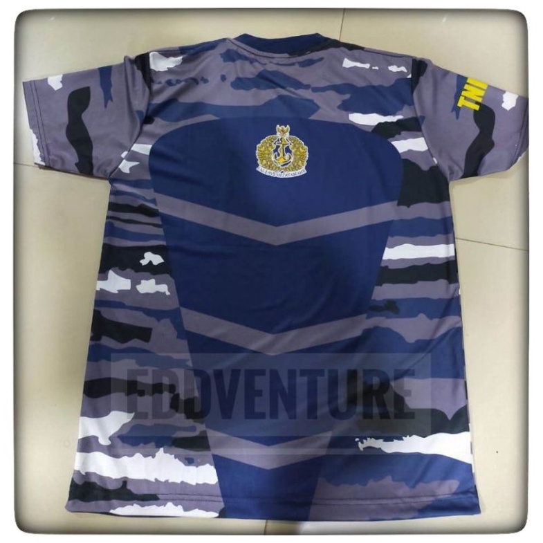 Baju kaos atasan pakaian jersey jersy olahraga sport lengan pendek bahan full dri fit tentara prajurit marinir loreng TNI AL dryfit premium pria wanita bola volly futsal cewek cowok