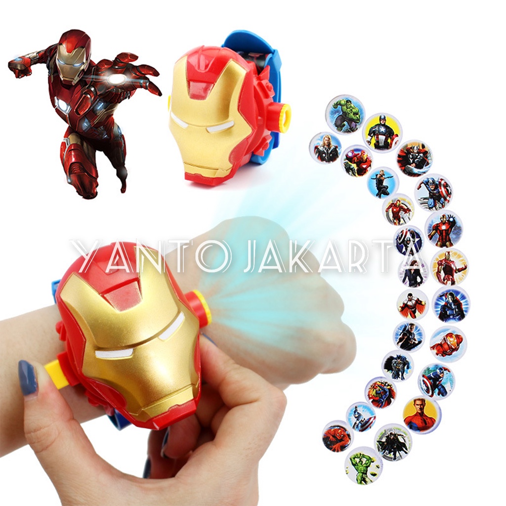 JAM TANGAN IRON MAN PROYEKTOR ANAK LAKI LAKI