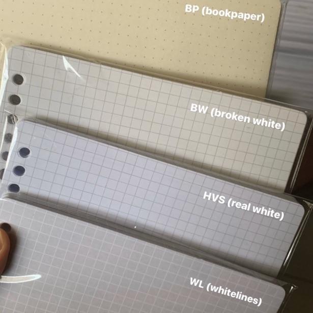 

て A5 Bookpaper Loose Leaf Dot Grid Lined Blank (kertas isi binder titik kotak) メ