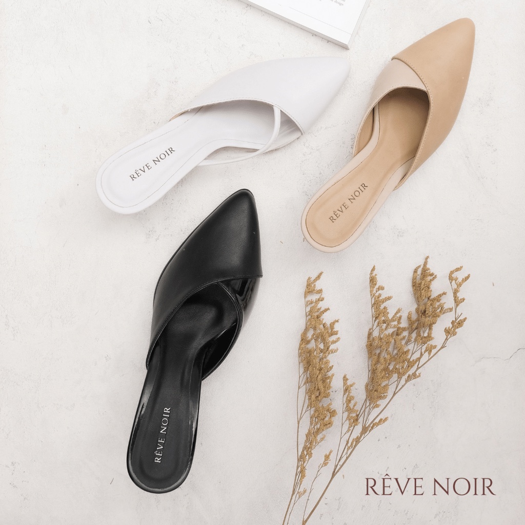 REVE NOIR Ouvert Slip on Heels