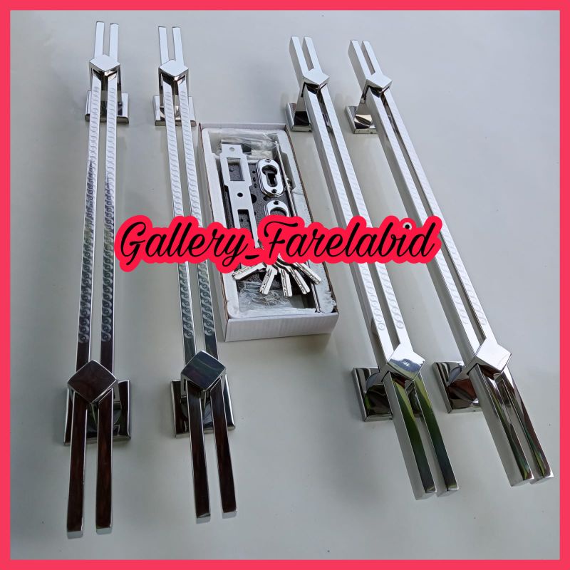 80 Cm Handle Pintu Rumah Stainless Steel Grafir 60 Cm Full Set Body Kunci Gagang Pintu Rumah Modern 45 Cm Set Bodi Pelor Pegangan Pintu Kupu Tarung Tarikan Pintu Rumah Utama Minimalis