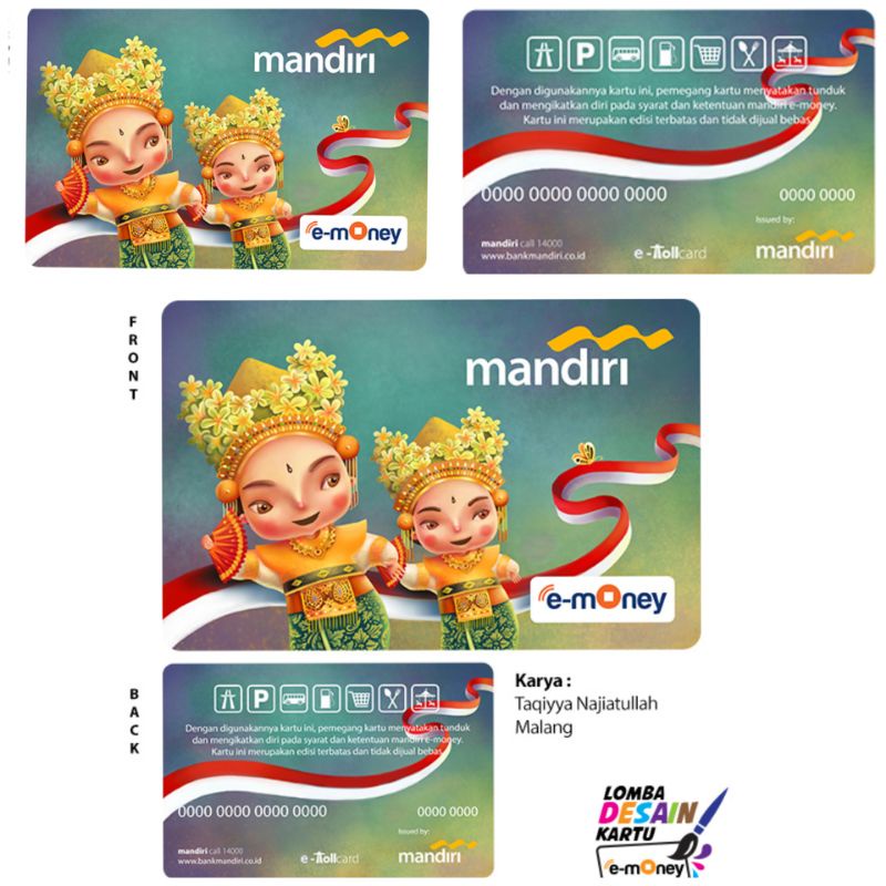 Mandiri eMoney Card Kesenian Tradisional TARI LEGONG ORI /Like eTOLL Tapcash Flazz or Brizzi