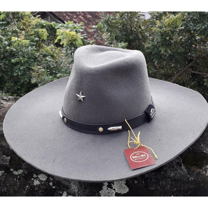 The rolling topi laken fedora brim lebar original