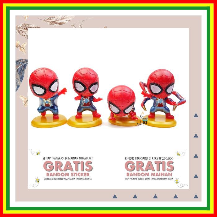 MAINAN ANAK FIGURE SPIDERMAN MINI SET A ISI 4 HIASAN KUE CAKE TOPPER