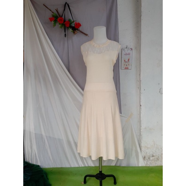 Dress Rajut Axes Femme Cream Daily Mori