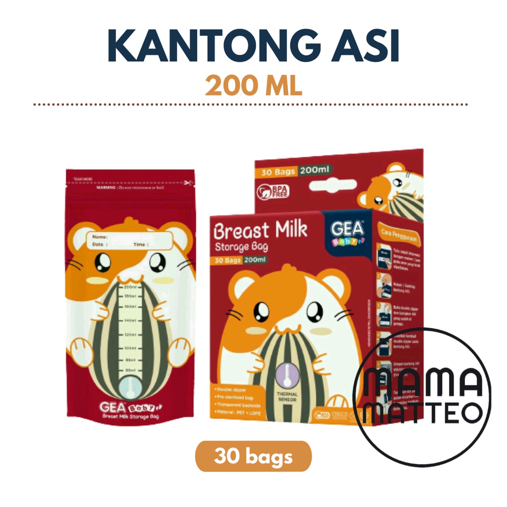 GEA Baby Kantong Asi 200ml / ASI bag / GEABABY Breastmilk Storage Bandung