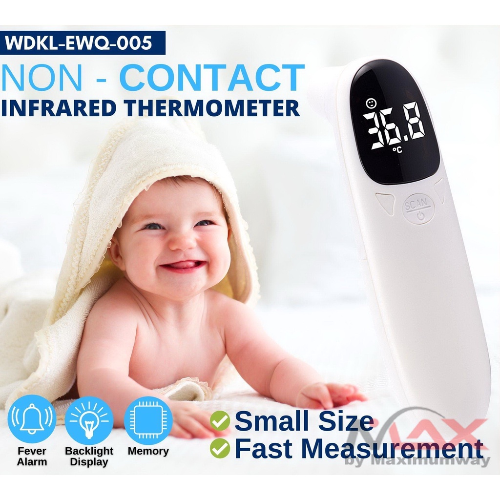 Wreadycare Thermometer Infrared Digital / Thermogun Non-Contact untuk alat ukur suhu tubuh Thermometer Suhu Tubuh Digital Infrared Non Contact EWQ-005 Thermogun Termometer Infrared Non Contact Digital Suhu Badan Tubuh Thermometer