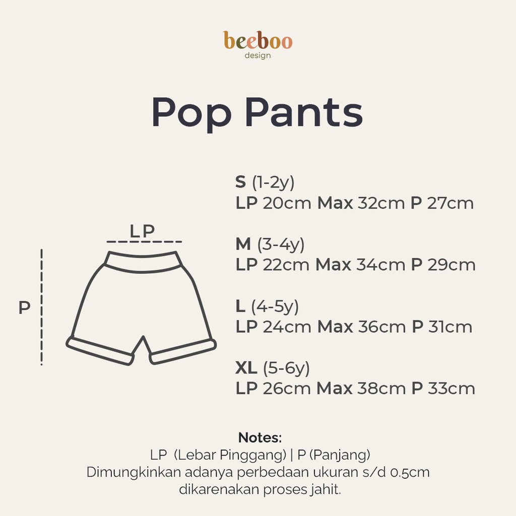 Pop Pants Celana Pendek Anak Unisex - Celana Pop Daily Pants