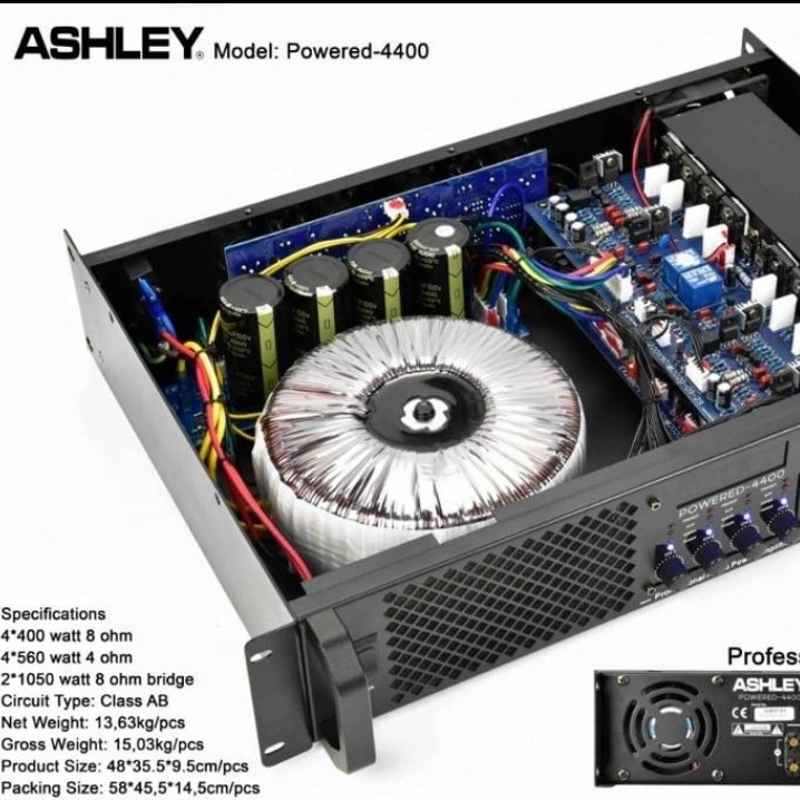 power amplifier ashley powered 4400 / powered4400 4 channel murah