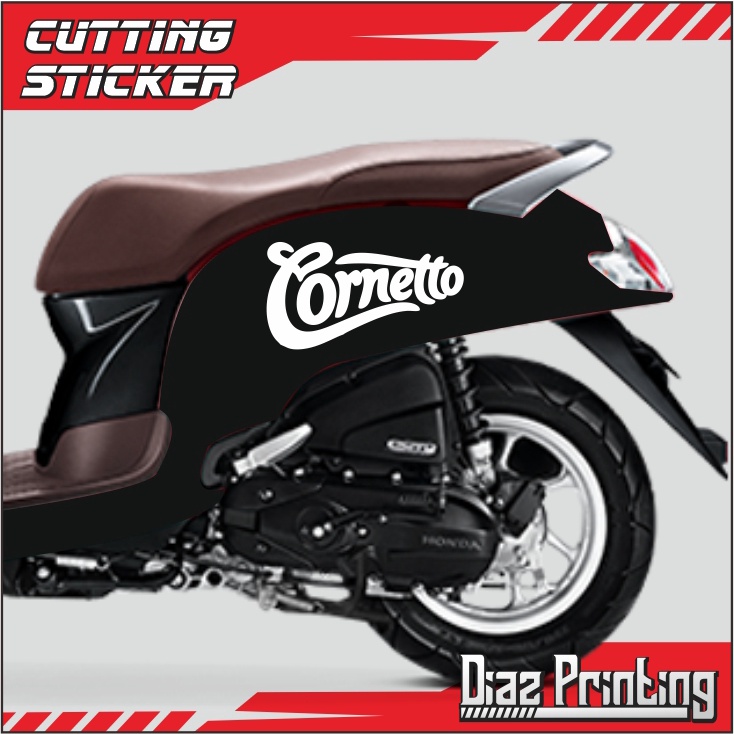 Sticker Stiker Corneto CORNETTO Viral Motor Putih Vixion PCX Aerox N MAX LEXI ADV mio beat vario sco