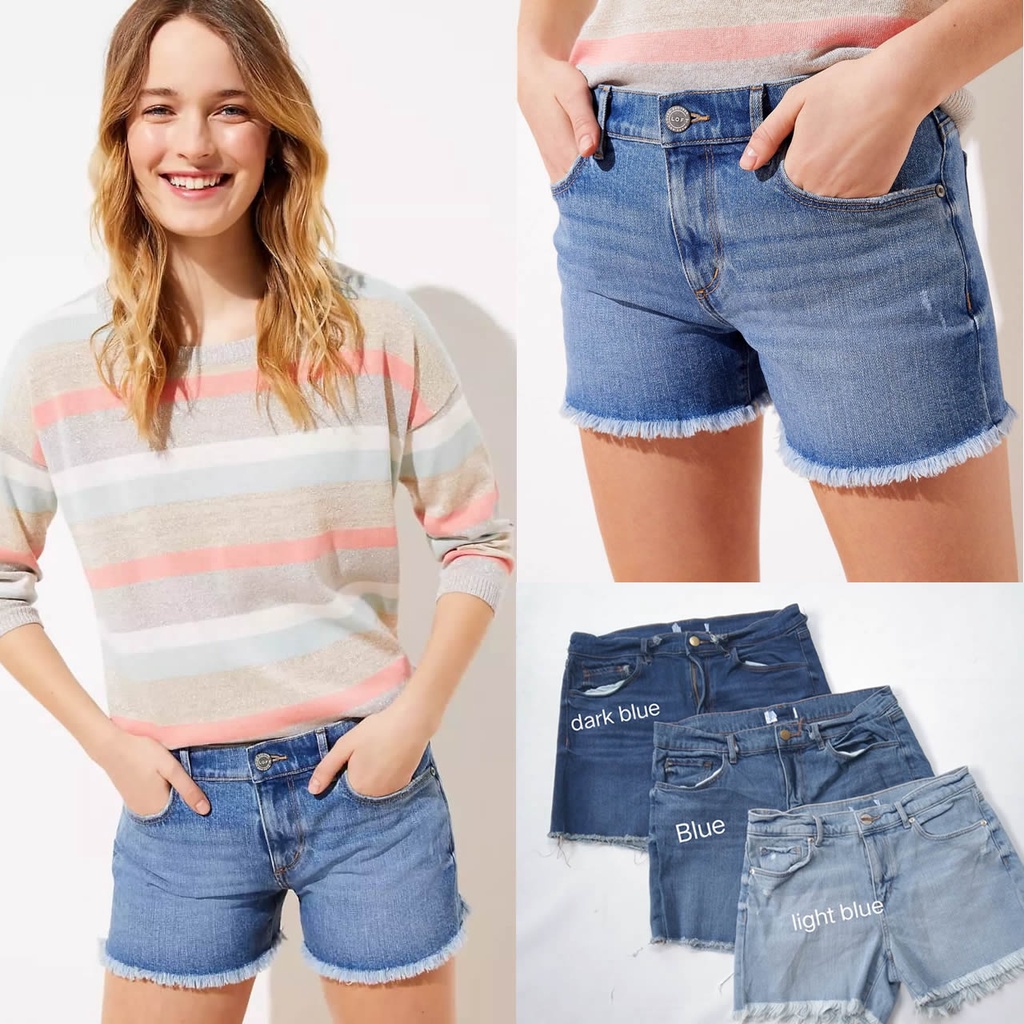 LOFT denim short cut off  celana pendek khusus wanita // sisa ekspor