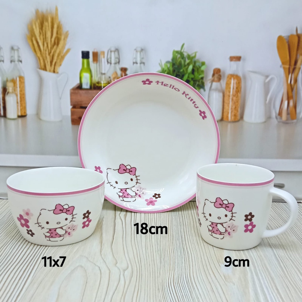 SET PIRING MANGKOK DAN GELAS KERAMIK