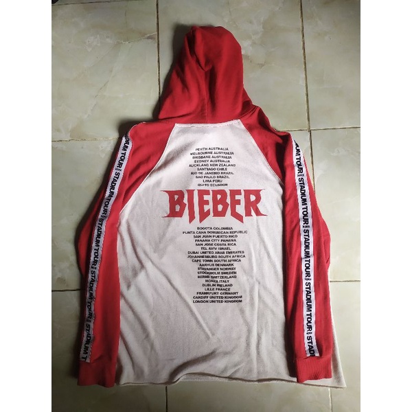 stadium purpose tour hoodie red 2018 justin bieber