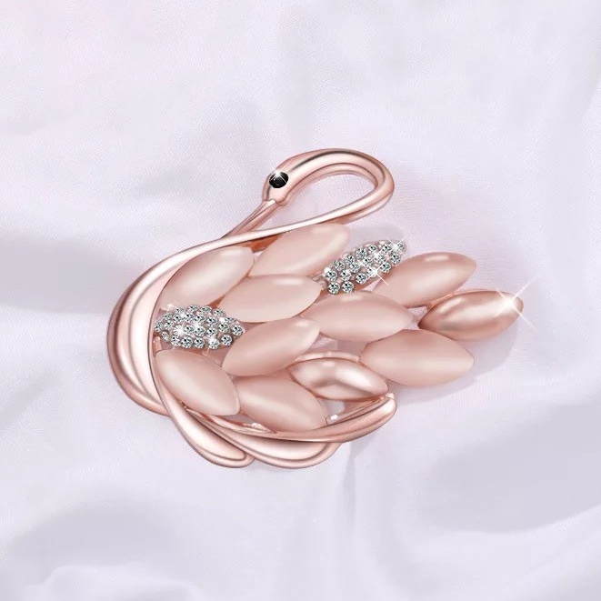 High-end Retro Mutiara Zirkon Bros Opal Swan Kupu-kupu Merak Bunga Berlian Imitasi Bros Aksesoris indah-10#