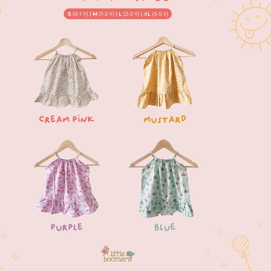 ▼ LITTLE BOOMERS - Kalea Dress Anak 0Y 1Y 2Y 3Y 4Y 5Y ☺