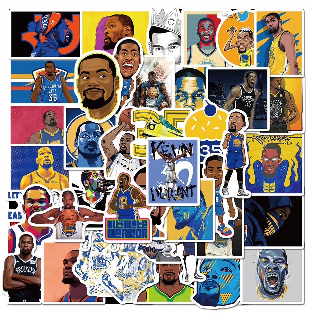 50pcs Stiker Desain Bintang Sepak Bola Kevin Durant Tahan Air Untuk Dekorasi Laptop Skateboard Gitar