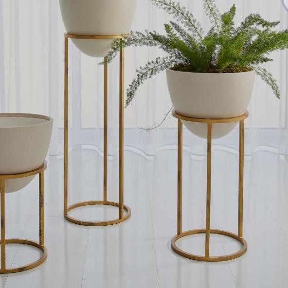 ☜ 3 psc standing planter/standing pot/tanaman/kbj shop 027 - Gold ♪