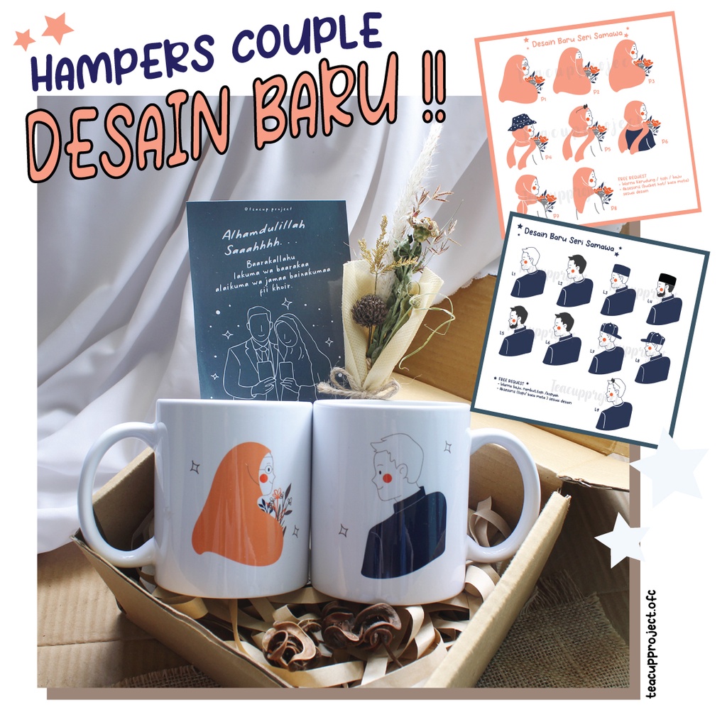 Jual Hampers Pernikahan Mug Couple Box T Anniversary Kado Pernikahan Hadiah Pernikahan Mug 0961