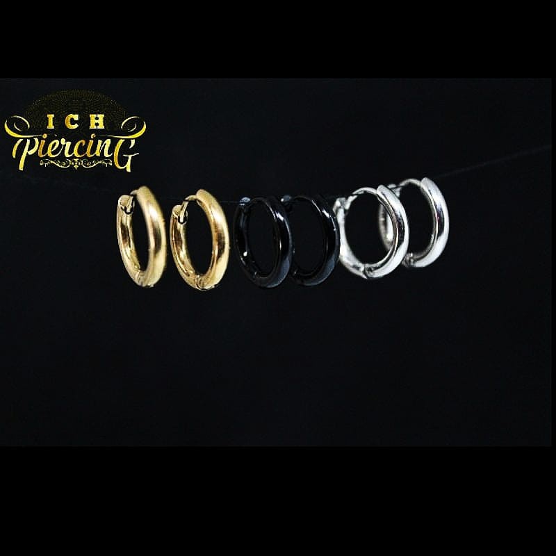 IP-U Anting HOOP baja Titanium 3 warna / anting pria wanita