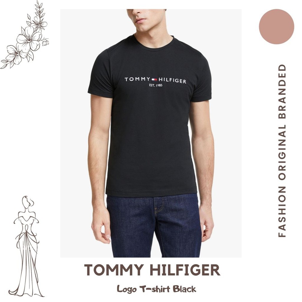 TOMMY HILFIGER Logo T-shirt (6 Colors) - Kaos/Baju Pria Branded Original Sisa Ekspor