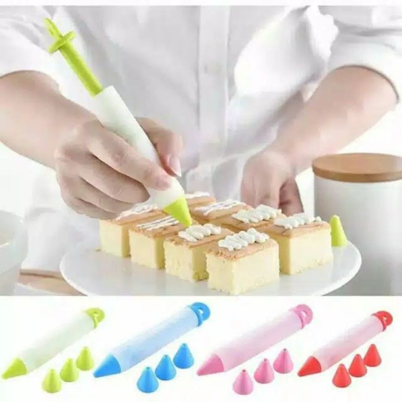pena chocolate ( 1 pen + 4 macam ujung spuit)