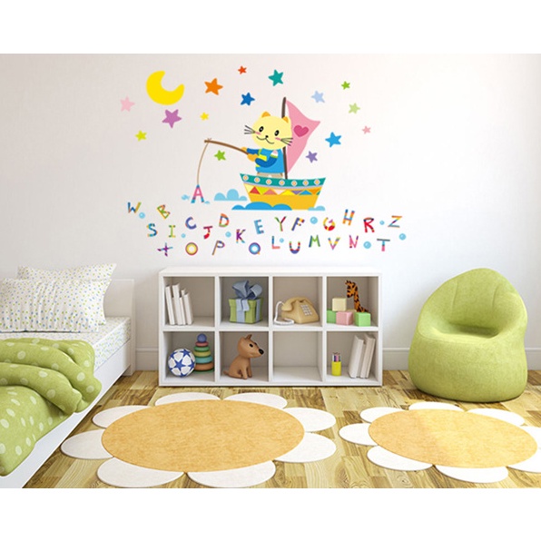 ❤ IJN ❤ Wall Sticker Alpabeth 45x60cm Huruf Abjad Study Anak Belajar Stiker Dinding