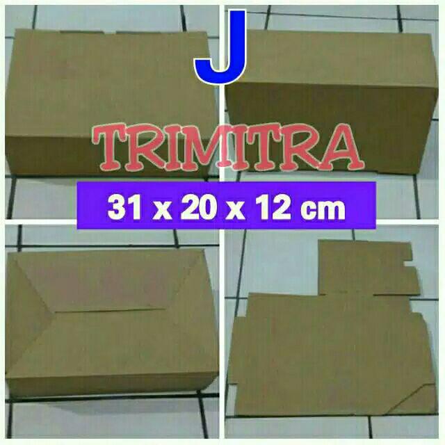 Kotak Kardus Karton Box Sepatu Polos Tipe J Ukuran 31x20x12 Cm